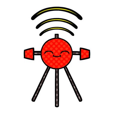 çizgi roman tarzı karikatür bir uydu