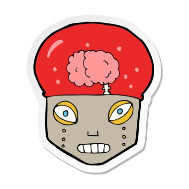 etiket bir çizgi film korkunç robot baş