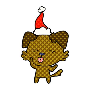 çizgi roman tarzı resimde dil weari yapışmasını bir köpek