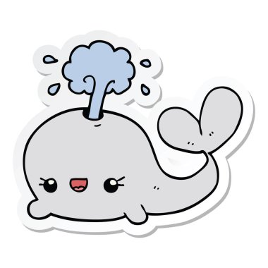 sevimli çizgi balina etiket