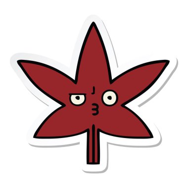 etiket sevimli çizgi sonbahar yaprak