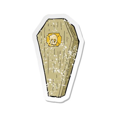 korkunç çizgi film tabut Retro sıkıntılı etiket