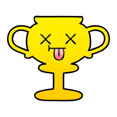 Degrade gölgeli karikatür kupa