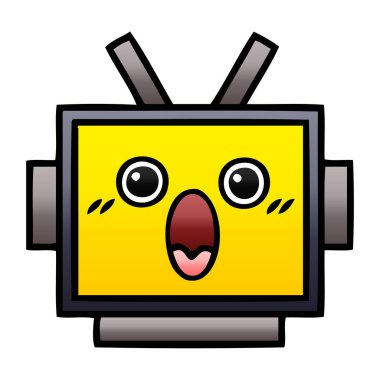 Degrade gölgeli karikatür bir robot baş