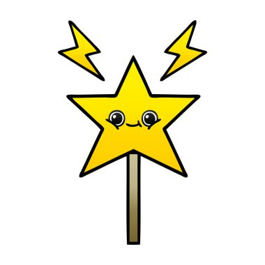 Degrade gölgeli çizgi film sihirli değnek