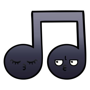 bir nota degrade gölgeli karikatür