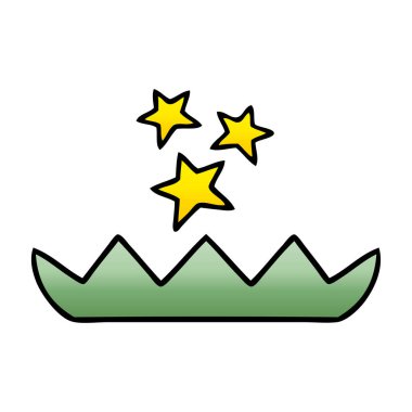 Degrade gölgeli karikatür bir sihirli lotus çiçek