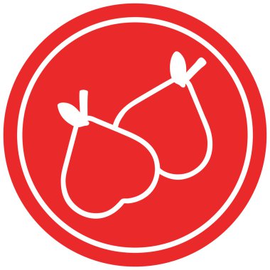 Organik armut dairesel simgesi simgesi