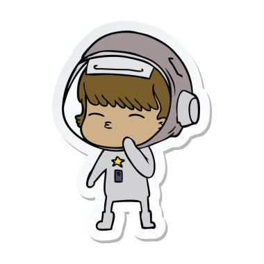 bir çizgi film meraklı astronotun etiket