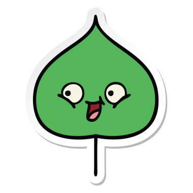 etiket sevimli çizgi ekspresiyon yaprak