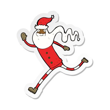 etiket santa çalıştıran bir karikatür