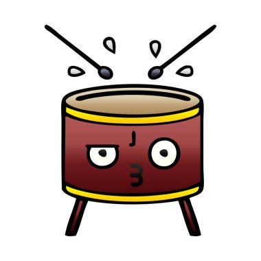 Degrade gölgeli karikatür bir davul