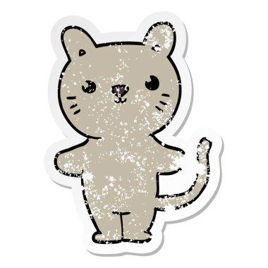 bir karikatür kedi sıkıntılı etiket