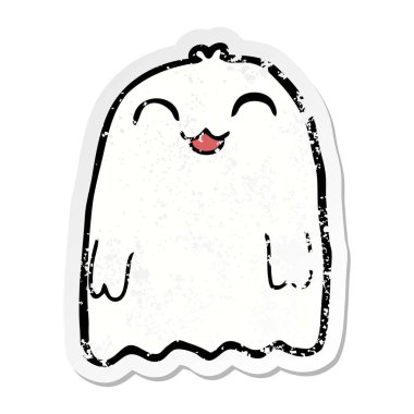 bir çizgi film hayaletin sıkıntılı etiket