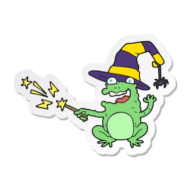 etiket bir karikatür kurbağa döküm büyü