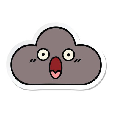 sevimli çizgi fırtına bulutu etiket