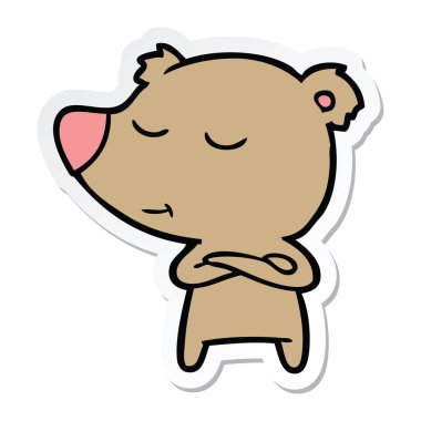 bir mutlu karikatür ayının etiket