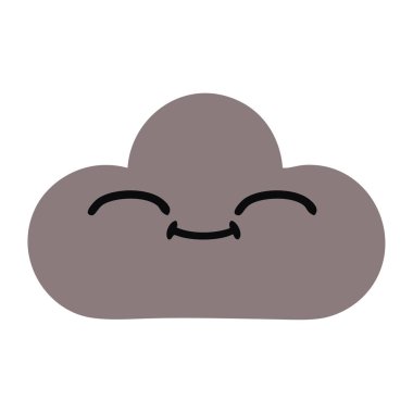 düz renk retro karikatür fırtına bulutu