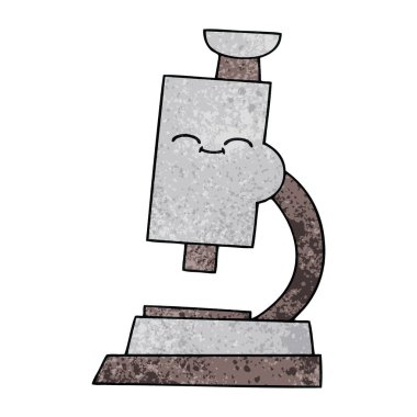 Retro grunge doku karikatür mikroskop