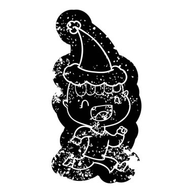 gülüyor ve kaçmak mutlu bir çocuk çizgi film sıkıntılı simgesi