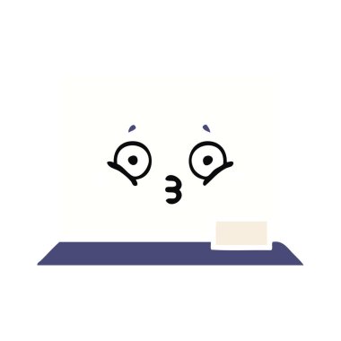 bir beyaz tahta düz renk retro çizgi film