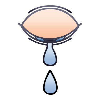 Degrade gölgeli karikatür bir ağlayan göz