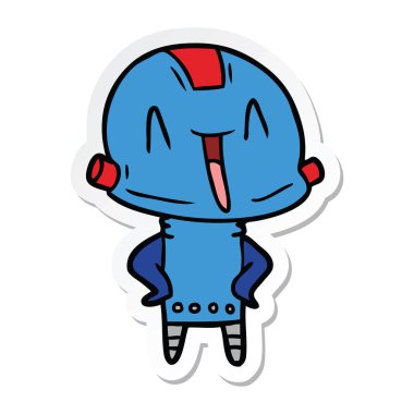 bir çizgi film robot Sticker