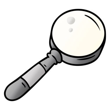 elle çizilmiş degrade çizgi film doodle bir büyüteç