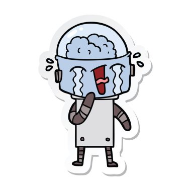 robot ağlıyor çizgi film etiketi