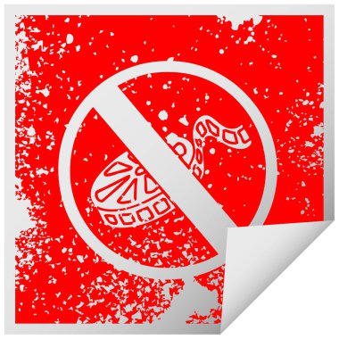 sıkıntılı kare bir film yok sembolü etiket soyma işareti izin