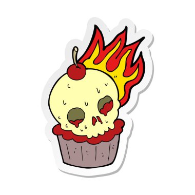 etiket bir karikatür Cadılar Bayramı kek