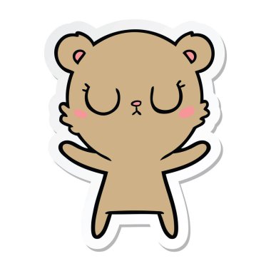 etiket huzurlu karikatür ayı