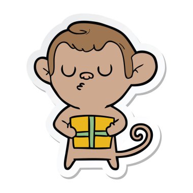 etiket bir karikatür maymun