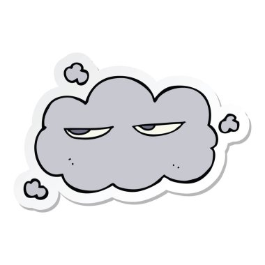 sevimli çizgi bulut etiket