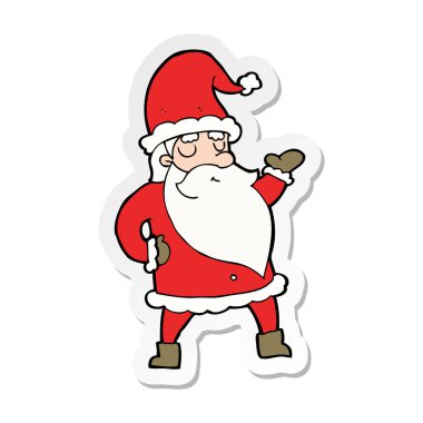etiket bir karikatür Noel Baba