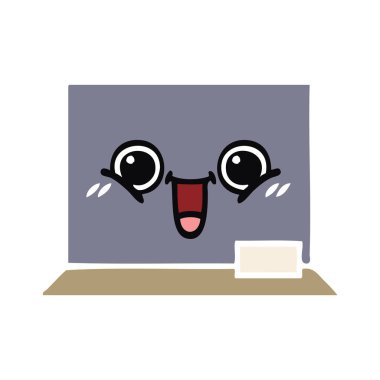 düz renk retro karikatür kara tahta