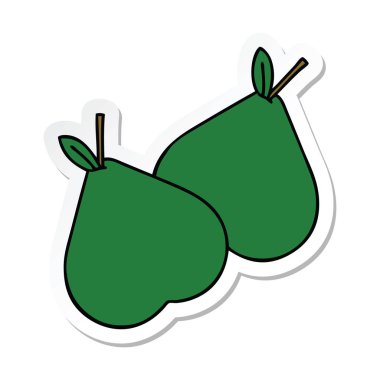 sevimli çizgi armut etiket