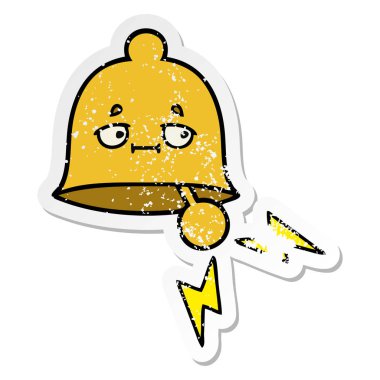 Zili çalmadan bir sevimli çizgi sıkıntılı etiket