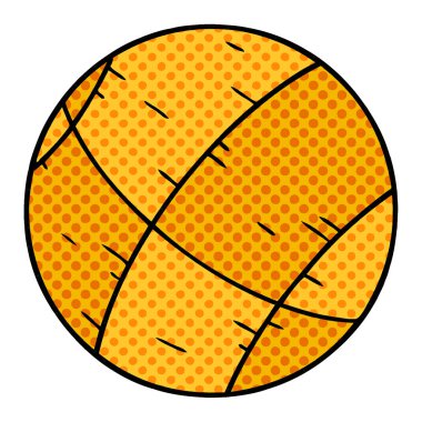 bir sepet topu çizgi film doodle