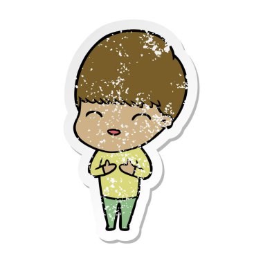 bir mutlu çizgi film çocuk sıkıntılı etiket