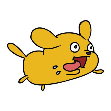 şirin kawaii köpek serbest çizilmiş karikatür