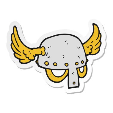 çizgi film kanatlı kask etiket