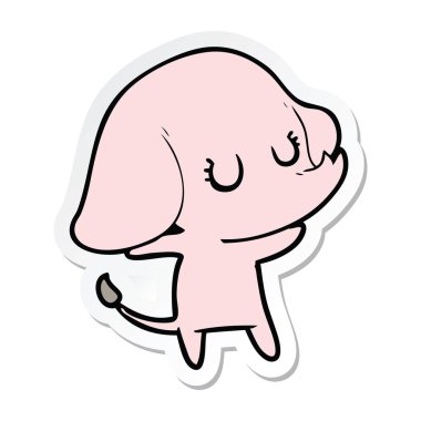 etiket sevimli çizgi fil