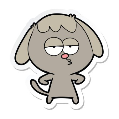 köpek etiket bir karikatür sıkılmış