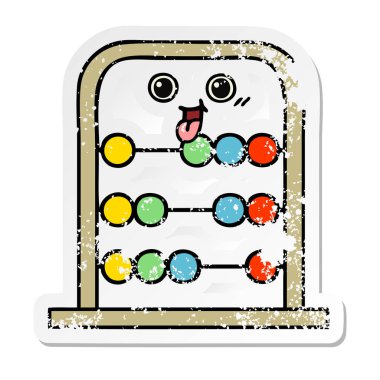 sevimli çizgi abacus sıkıntılı etiket