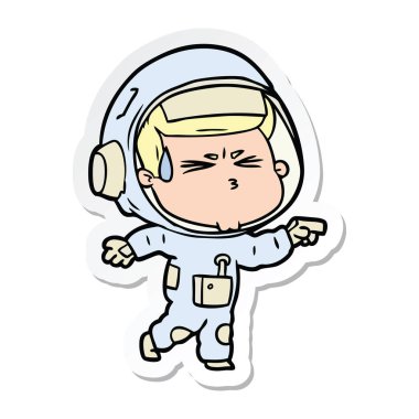 etiket bir karikatür astronot vurguladı