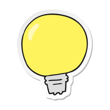 etiket bir karikatür ışık ampul
