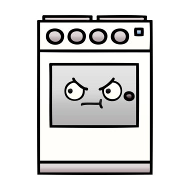 Degrade gölgeli karikatür bir mutfak fırın