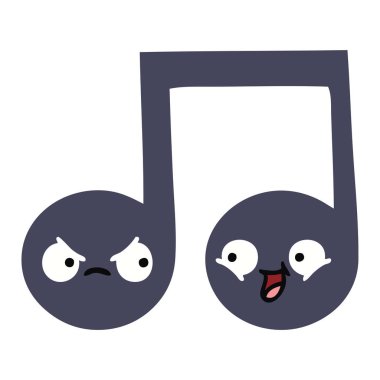 düz renk retro çizgi film müzik notası