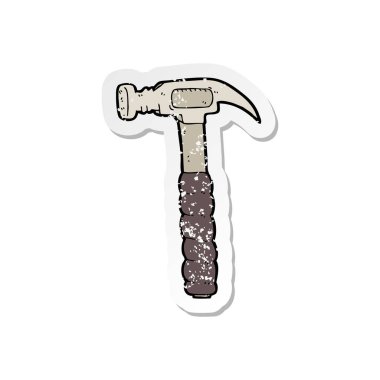 bir çizgi film çekiç Retro sıkıntılı etiket